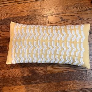 West elm pillow case, embroidered, never used. Yellow and cream